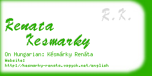 renata kesmarky business card